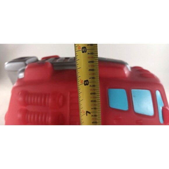 Playskool Cushy Cruisin Fire Truck with Blue Wheels 9"x8"x6" Chunky Vinyl - Picture 5 of 7